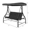 Costway Converting Outdoor Swing Canopy Hammock 3 Seats Patio Deck Furniture Black