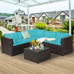 Costway 6PCS Rattan Patio Sectional Sofa Conversation Set Outdoor -Costway GUEST f9e0eaf4 6182 4f80 8621 f11b84c12873