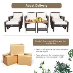 Costway 7PCS Patio Rattan Furniture Set Cushioned Loveseat Sofa Ottoman Table 16 Costway 7PCS Patio Rattan Furniture Set Cushioned Loveseat Sofa Ottoman Table -Costway GUEST fa6bc9a0 dab4 4016 8c7f a5664afcc922