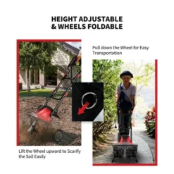 Costway 14-Inch 10 Amp Corded Electric Tiller And Cultivator 9'' Tilling Depth Red -Costway GUEST fa7d249e e66c 43a8 948b 729b6d6caae3