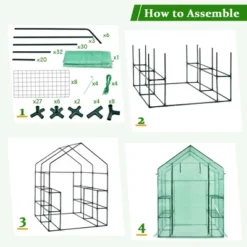 Costway Walk-in Greenhouse 56''x56''x77'' Gardening W/Observation Windows 2 Tier 8 Shelves 15 Costway Walk-in Greenhouse 56''x56''x77'' Gardening W/Observation Windows 2 Tier 8 Shelves -Costway GUEST fb4800e7 48ab 4b5f 8048 81853cacc6c6