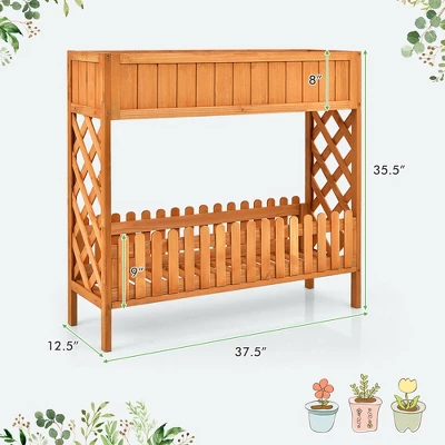 Costway 2-Tier Raised Garden Bed Elevated Wood Planter Box For Vegetable Flower Herb 1 Costway 2-Tier Raised Garden Bed Elevated Wood Planter Box For Vegetable Flower Herb
