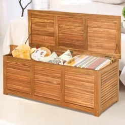 Costway 47 Gallon Deck Storage Acacia Wood Organization Toys Cushions Tools -Costway GUEST fc0e0983 77ec 4c09 bf44 e3b4addb69f6