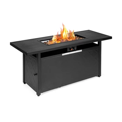 Costway 57'' Rectangular Propane Gas Fire Pit 50,000 Btu Heater Outdoor Table 2 Costway 57'' Rectangular Propane Gas Fire Pit 50,000 Btu Heater Outdoor Table - Image 2