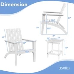 Costway 3PCS Patio Adirondack Chair Side Table Set Solid Wood Garden Deck White 10 Costway 3PCS Patio Adirondack Chair Side Table Set Solid Wood Garden Deck White -Costway GUEST fcddf072 9b04 435d 91fb 07ccb5d4ab61