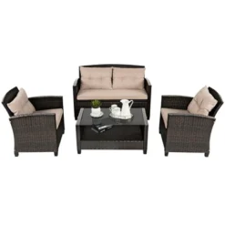 Costway 8pcs Patio Rattan Conversation Set Cushioned Outdoor Furniture Set 13 Costway 8pcs Patio Rattan Conversation Set Cushioned Outdoor Furniture Set -Costway GUEST fced3ca6 feca 4394 a74a 52631783d7d8