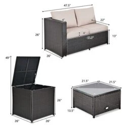 Costway 4PCS Outdoor Patio Rattan Furniture Set Cushioned Loveseat Storage Table -Costway GUEST fd1b35af 7b54 4e54 b96c 87dd0a3cb2bf 1
