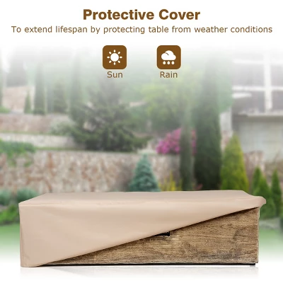 Costway 48''x27'' 50,000 BTU Propane Fire Pit Table Set W/ Side Table Tank Storage & Cover 5 Costway 48''x27'' 50,000 BTU Propane Fire Pit Table Set W/ Side Table Tank Storage & Cover - Image 5