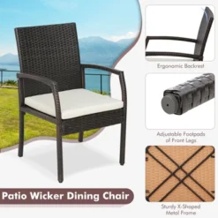 Costway 5PCS Patio Dining Set Cushion Armchairs Acacia Wood Table With Umbrella Hole 13 Costway 5PCS Patio Dining Set Cushion Armchairs Acacia Wood Table With Umbrella Hole -Costway GUEST fe6667ef 27b6 4431 bbcb 924cefd887b0