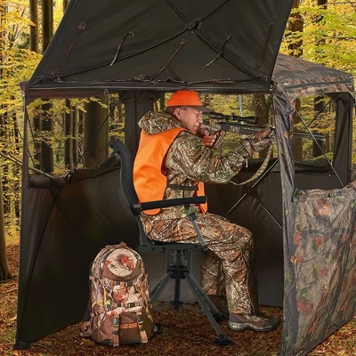 Costway 360 Degree Silent Swivel Hunting Chair W/ All-terrain Feet Pads Support 400 LBS 2 Costway 360 Degree Silent Swivel Hunting Chair W/ All-terrain Feet Pads Support 400 LBS - Image 2