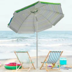 Costway 6.5FT Patio Beach Umbrella Sun Shade Tilt W/Carry Bag Turquoise -Costway GUEST fee723c1 53f1 474f 9524 4bdecea98c12