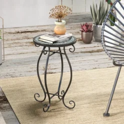 Costway Mosaic Outdoor Round End Table With Weather Resistant Ceramic Tile Tabletop -Costway GUEST feee87f4 a248 4ee2 b614 90a7144b38b4