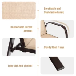 Costway 4PCS Patio Chairs Garden Deck Yard With Armrest Brown/Beige/Gray -Costway GUEST ff4de508 a840 445c 9aef 59cdd8197b70