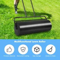 Costway 17-Gallon Lawn Roller Heavy-Duty Steel Push/Pull Sod Roller 36'' X 12'' Black -Costway GUEST ff9e9753 1c87 41d5 b093 3bf43bab8c4e