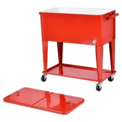 Costway 80-quart Cooler Beer Cart Outdoor Entertaining Rolling Party Steel Bar Bistro 16 Costway 80-quart Cooler Beer Cart Outdoor Entertaining Rolling Party Steel Bar Bistro -Costway GUEST ffba26c5 d083 4e76 9490 0d5515e45125