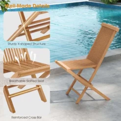 Costway 2 PCS Patio Folding Chair Teak High Back Dining Slatted Seat Portable Outdoor 14 Costway 2 PCS Patio Folding Chair Teak High Back Dining Slatted Seat Portable Outdoor -Costway GUEST ffc3ef1b d7c6 460d 8692 c45931460ddb
