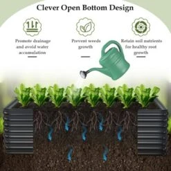 Costway 1 PC Galvanized Raised Garden Bed Outdoor Planter Box Firewood Rack Log Holder 14 Costway 1 PC Galvanized Raised Garden Bed Outdoor Planter Box Firewood Rack Log Holder -Costway GUEST ffd3c7bd e3f2 4c7a 883c d76e5c155ecb